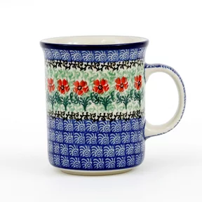 Kubek ceramiczny B13 0,4l <br> 1916X Czerwone kwiatuszki